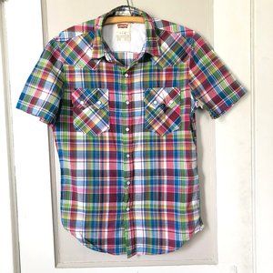 Levis Plaid Western Snap Shirt Multi Color Small